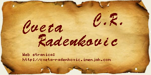 Cveta Radenković vizit kartica